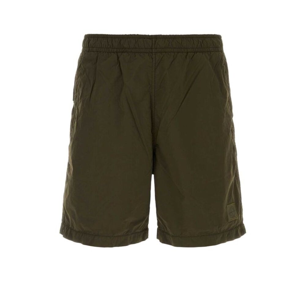 Stone Island Men Olive Green Nylon Bermuda Shorts